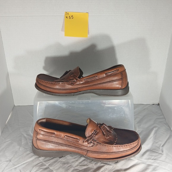 Giorgio Brutini Mens Celebrity Tassel Loafer Shoes Brown Leather Slip On Size 9M - Picture 2 of 8